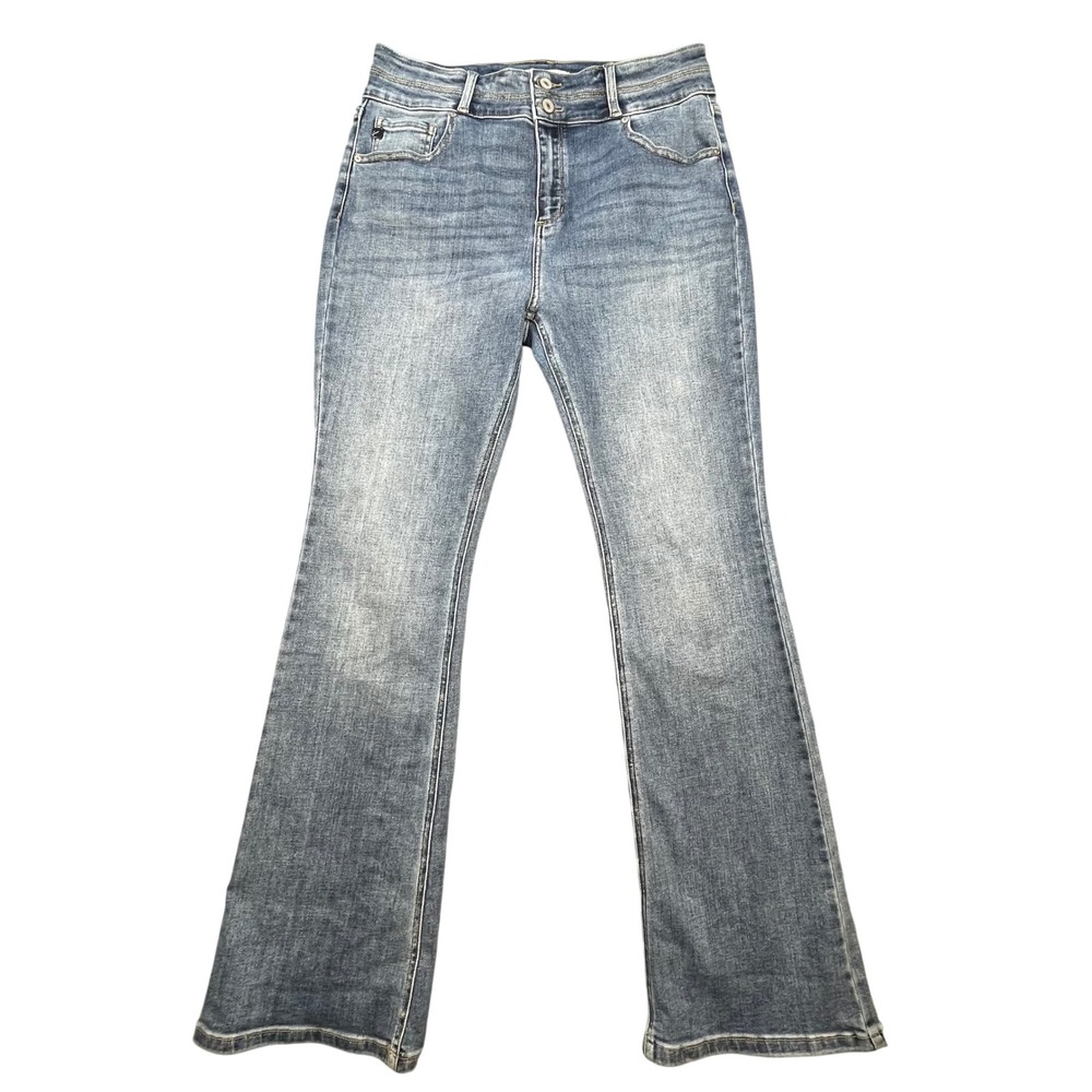 KanCan Blue Jeans High Rise Double Button Flare Leg Womens Size 12 BT1346GT-1-SF